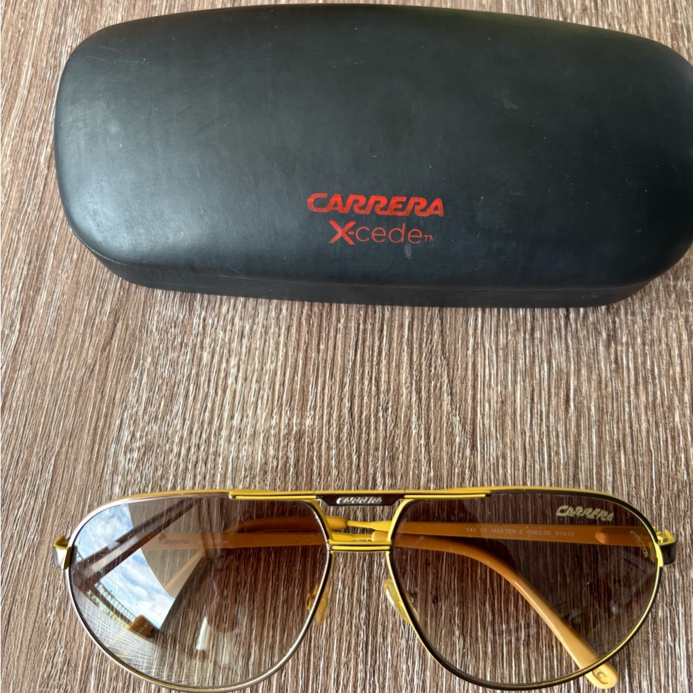 Carrera Yellow Aviator Sunglasses with case